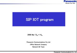 SIP IOT program