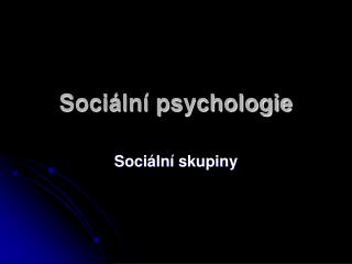 Sociální psychologie