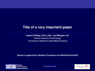 Title of a very important paper