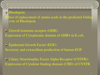 Rhodopsin: Effect of replacement of amino acids in the predicted folding core of Rhodopsin