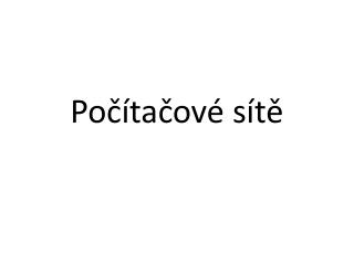 Počítačové sítě