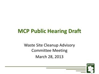 MCP Public Hearing Draft