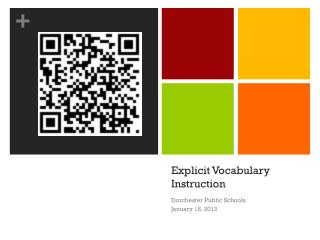 Explicit Vocabulary Instruction