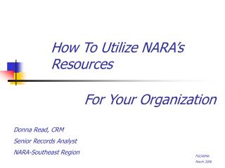 How To Utilize NARA’s Resources