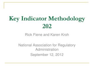 Key Indicator Methodology 202