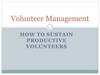 Volunteer Management