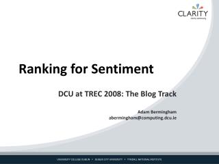 Ranking for Sentiment