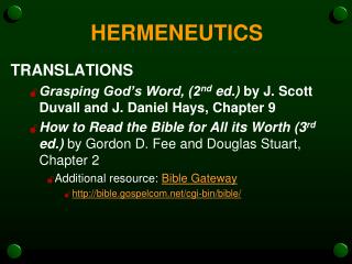 HERMENEUTICS