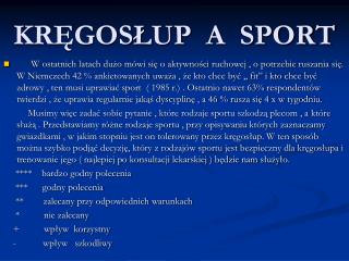 KRĘGOSŁUP A SPORT