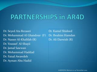 PARTNERSHIPS in AR4D