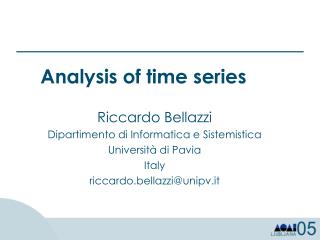 Analysis of time series