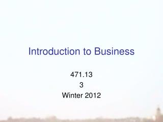 Introduction to Business