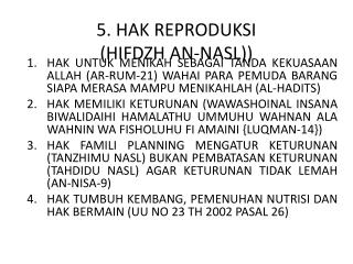 5. HAK REPRODUKSI (HIFDZH AN-NASL))