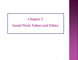 Chapter 2 Social Work Values and Ethics