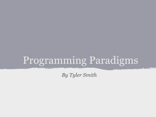 Programming Paradigms