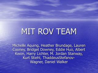 MIT ROV TEAM