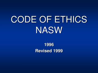 ethics nasw code