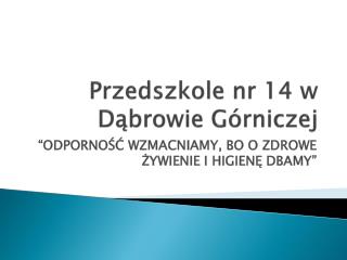 Przedszkole nr 14 w Dąbrowie Górniczej