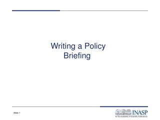 Writing a Policy Briefing