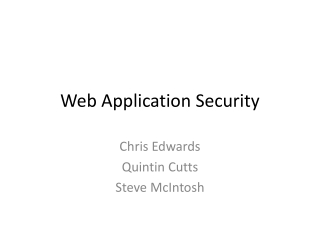 Web Application Security