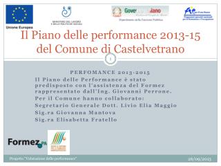 Il Piano delle performance 2013-15 del Comune di Castelvetrano