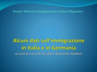 Dossier Statistico Immigrazione Caritas/ Migrantes