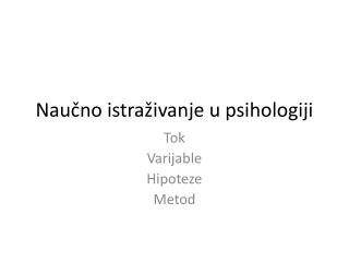 Naučno istraživanje u psihologiji