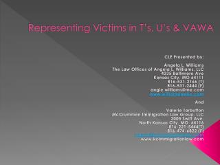 Representing Victims in T’s, U’s &amp; VAWA