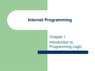 Internet Programming