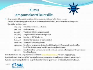 Kutsu ampumakorttikurssille