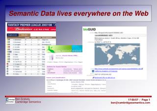Semantic Data lives everywhere on the Web