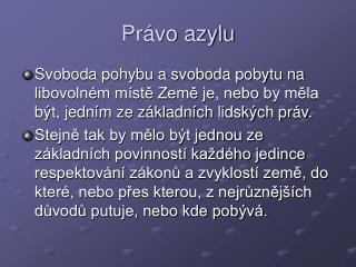 Právo azylu