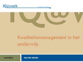Kwaliteitsmanagement in het onderwijs