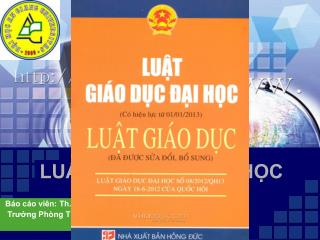 LUẬT GIÁO DỤC ĐẠI HỌC
