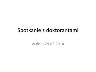 Spotkanie z doktorantami