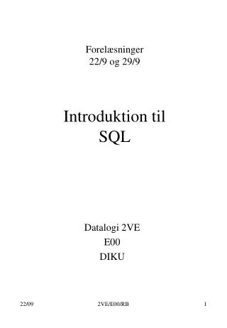 Introduktion til SQL