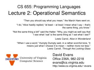CS 655: Programming Languages