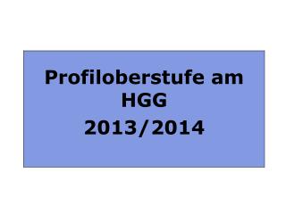 Profiloberstufe am HGG 2013 / 2014