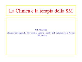 La Clinica e la terapia della SM