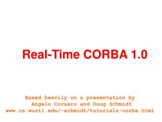 Real-Time CORBA 1.0