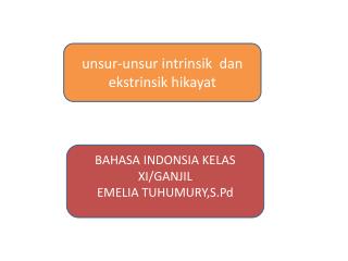 unsur-unsur intrinsik dan ekstrinsik hikayat