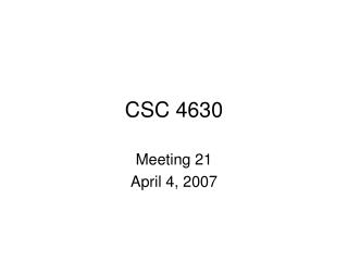 CSC 4630