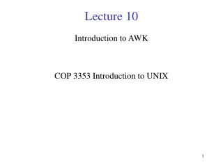 Lecture 10