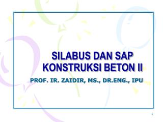 SILABUS DAN SAP KONSTRUKSI BETON II