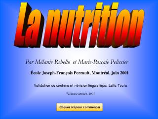 La nutrition