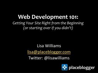 Web Development 101: Getting Your Site Right from the Beginning (or starting over if you didn’t)