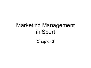 Marketing Management in Sport