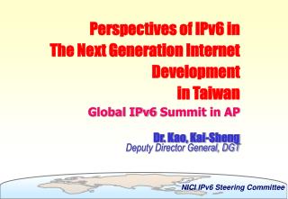 Dr. Kao, Kai-Sheng Deputy Director General, DGT