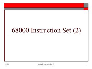 68000 Instruction Set (2)