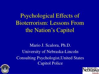 Psychological Effects of Bioterrorism: Lessons From the Nation’s Capitol